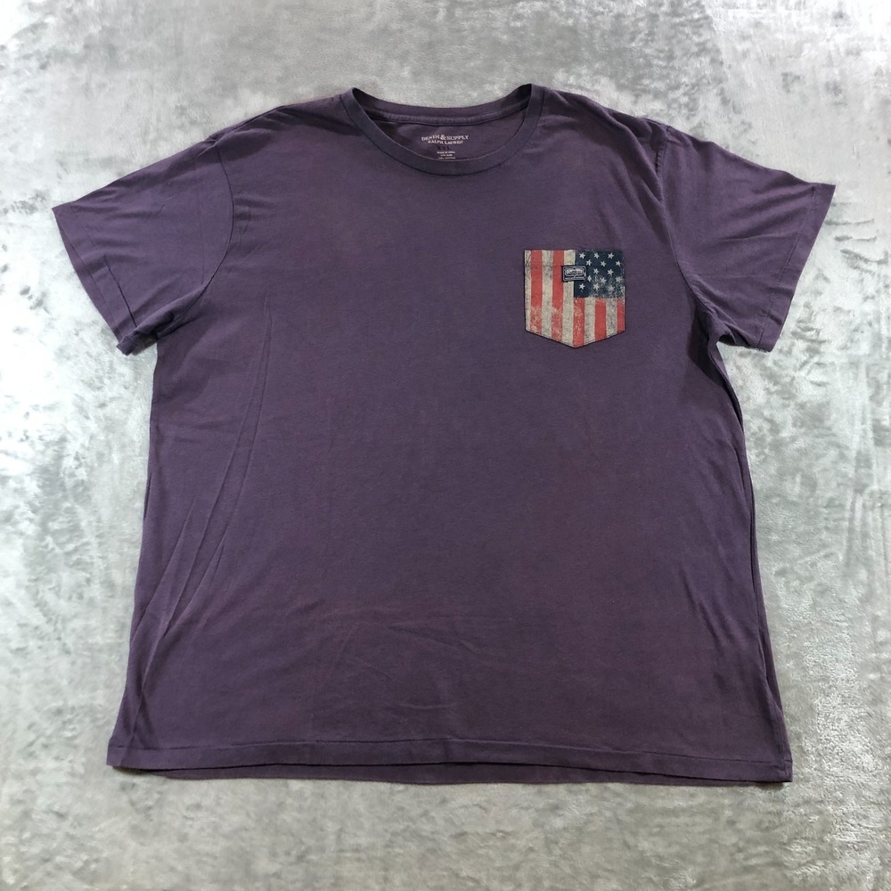 denim and supply ralph lauren shirt mens XXL purple american flag pocket tee